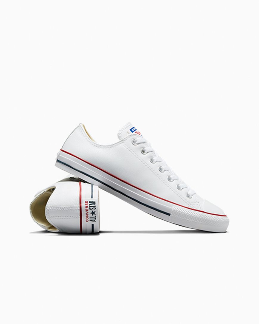 Tenis Converse Chuck Taylor All Star Couro Cano Baixo Feminino Branco | PT R0509T4